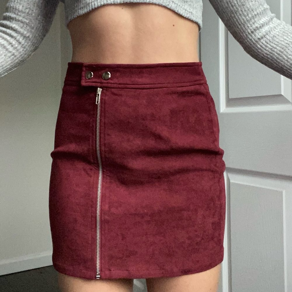 Suede Burgundy Kendall & Kylie Skirt